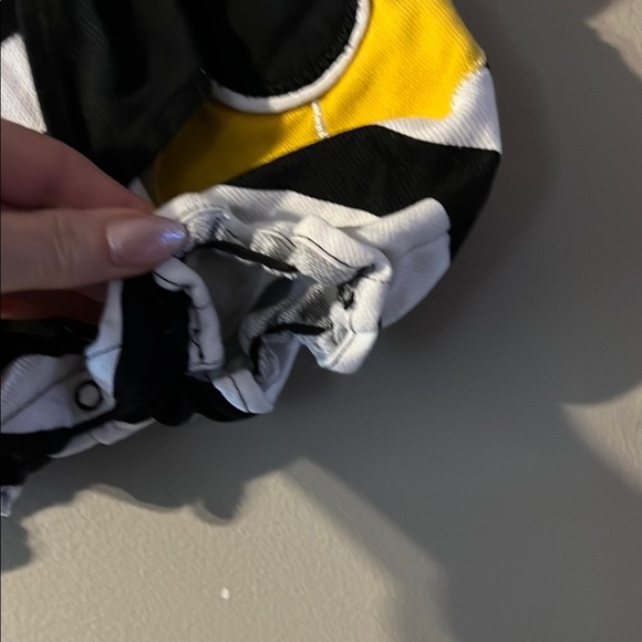 Striped Black and White Baby Bloomers with Yellow Flower - Picture 4 of 6